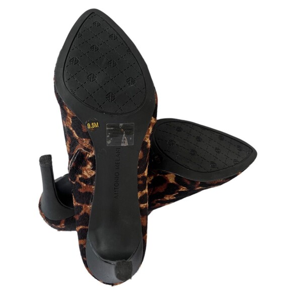 Antonio Melani Carlin LEATHER Side Zipper ANKLE Booties Cheetah Print SIZE 9.5M - Picture 8 of 10